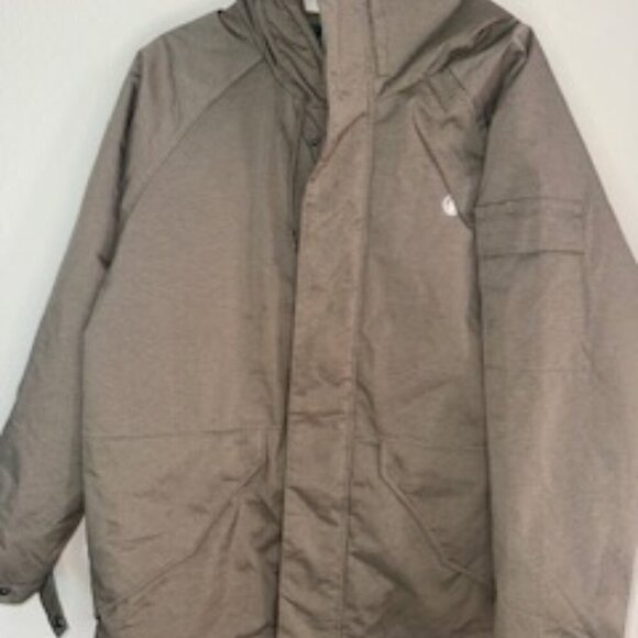 Volcom Water Resistant Hooded Jacket Coat Mens Small‎ Brown - Picture 1 of 6